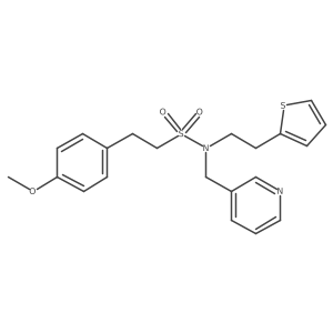 2-(4-methoxyphenyl)-N-(pyridin-3-ylmethyl)-N-(2-(thiophen-2-yl)ethyl)ethanesulfonamide结构式