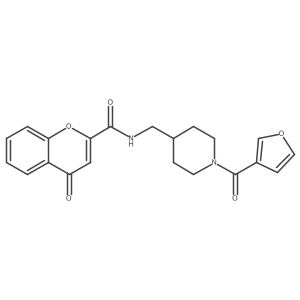 N-((1-(furan-3-carbonyl)piperidin-4-yl)methyl)-4-oxo-4H-chromene-2-carboxamide结构式