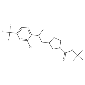 tert-Butyl 3-(((3-chloro-5-(trifluoromethyl)pyridin-2-yl)(methyl)amino)methyl)pyrrolidine-1-carboxylate Structure