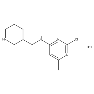 2-chloro-6-methyl-N-(piperidin-3-ylmethyl)pyrimidin-4-amine hydrochloride Structure