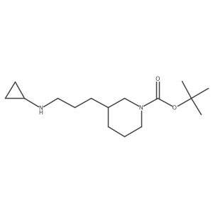 tert-Butyl 3-(3-(cyclopropylamino)propyl)piperidine-1-carboxylate结构式