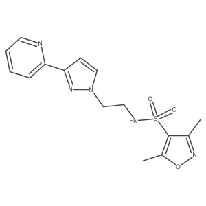 3,5-dimethyl-N-(2-(3-(pyridin-2-yl)-1H-pyrazol-1-yl)ethyl)isoxazole-4-sulfonamide Structure