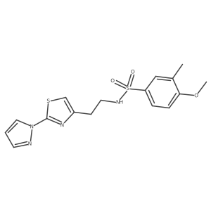 N-(2-(2-(1H-pyrazol-1-yl)thiazol-4-yl)ethyl)-4-methoxy-3-methylbenzenesulfonamide Structure