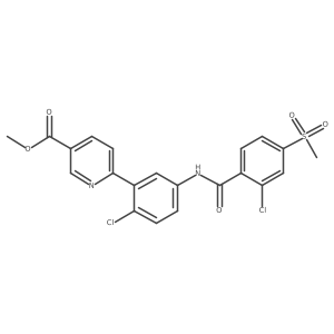 Methyl 6-[2-chloro-5-[(2-chloro-4-methylsulfonylbenzoyl)amino]phenyl]pyridine-3-carboxylate结构式