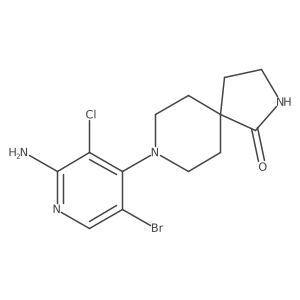 8-(2-Amino-5-bromo-3-chloropyridin-4-yl)-2,8-diazaspiro[4.5]decan-1-one结构式
