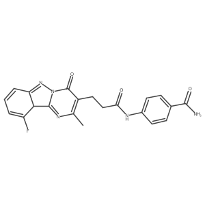 4-[3-(10-fluoro-2-methyl-4-oxo-10aH-pyrimido[1,2-b]indazol-3-yl)propanoylamino]benzamide Structure