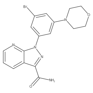 1-(3-Bromo-5-morpholino-phenyl)pyrazolo[3,4-b]pyridine-3-carboxamide Structure