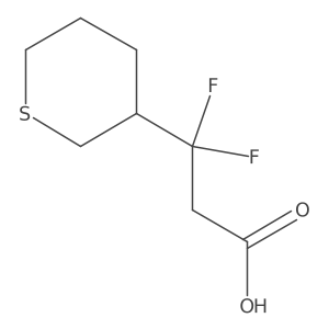 3,3-Difluoro-3-(thian-3-yl)propanoic acid结构式