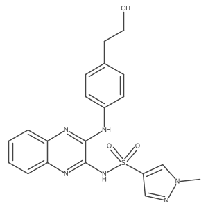 N-(3-((4-(2-hydroxyethyl)phenyl)amino)quinoxalin-2-yl)-1-methyl-1H-pyrazole-4-sulfonamide Structure
