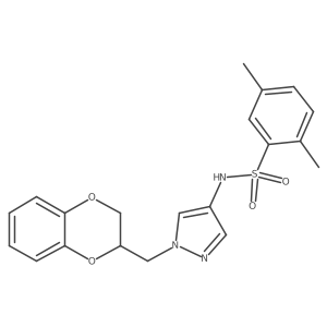 N-(1-((2,3-dihydrobenzo[b][1,4]dioxin-2-yl)methyl)-1H-pyrazol-4-yl)-2,5-dimethylbenzenesulfonamide Structure