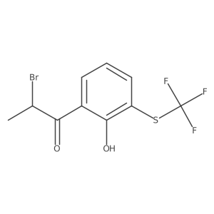 2-(2-Bromopropanoyl)-6-(trifluoromethylthio)phenol结构式