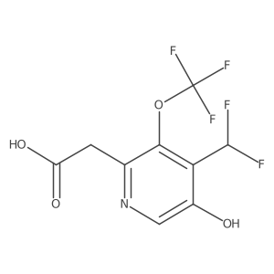 2-(4-(Difluoromethyl)-5-hydroxy-3-(trifluoromethoxy)pyridin-2-yl)acetic acid Structure