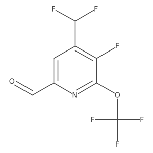 4-(Difluoromethyl)-5-fluoro-6-(trifluoromethoxy)picolinaldehyde Structure