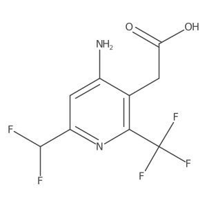 2-(4-Amino-6-(difluoromethyl)-2-(trifluoromethyl)pyridin-3-yl)acetic acid Structure