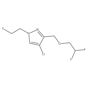 4-chloro-3-[(2,2-difluoroethoxy)methyl]-1-(2-fluoroethyl)-1H-pyrazole结构式