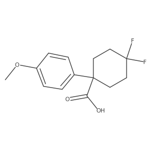 4,4-Difluoro-1-(4-methoxyphenyl)cyclohexane-1-carboxylic acid结构式