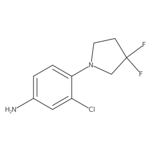 3-Chloro-4-(3,3-difluoropyrrolidin-1-yl)aniline结构式