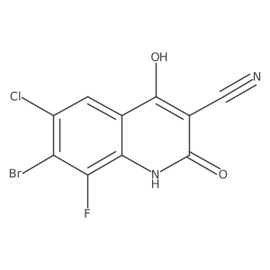 7-Bromo-6-chloro-8-fluoro-1,2-dihydro-4-hydroxy-2-oxo-3-quinolinecarbonitrile Structure