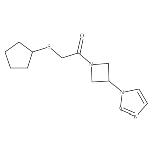 1-(3-(1H-1,2,3-triazol-1-yl)azetidin-1-yl)-2-(cyclopentylthio)ethanone Structure