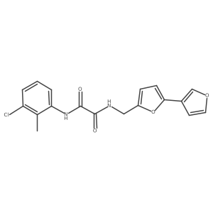 N-({[2,3'-bifuran]-5-yl}methyl)-N'-(3-chloro-2-methylphenyl)ethanediamide结构式