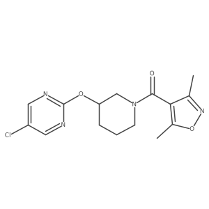 (3-((5-Chloropyrimidin-2-yl)oxy)piperidin-1-yl)(3,5-dimethylisoxazol-4-yl)methanone结构式