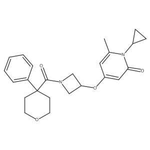 1-cyclopropyl-6-methyl-4-((1-(4-phenyltetrahydro-2H-pyran-4-carbonyl)azetidin-3-yl)oxy)pyridin-2(1H)-one结构式