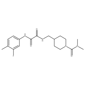 N1-((1-(dimethylcarbamoyl)piperidin-4-yl)methyl)-N2-(3-fluoro-4-methylphenyl)oxalamide结构式