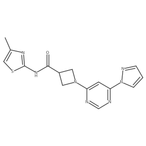 1-(6-(1H-pyrazol-1-yl)pyrimidin-4-yl)-N-(4-methylthiazol-2-yl)azetidine-3-carboxamide Structure