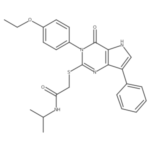 2-((3-(4-ethoxyphenyl)-4-oxo-7-phenyl-4,5-dihydro-3H-pyrrolo[3,2-d]pyrimidin-2-yl)thio)-N-isopropylacetamide结构式