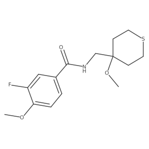 3-fluoro-4-methoxy-N-((4-methoxytetrahydro-2H-thiopyran-4-yl)methyl)benzamide结构式