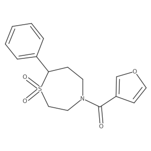 (1,1-Dioxido-7-phenyl-1,4-thiazepan-4-yl)(furan-3-yl)methanone结构式