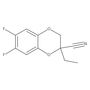 2-Ethyl-6,7-difluoro-2,3-dihydro-1,4-benzodioxine-2-carbonitrile结构式