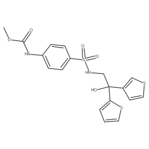 methyl (4-(N-(2-hydroxy-2-(thiophen-2-yl)-2-(thiophen-3-yl)ethyl)sulfamoyl)phenyl)carbamate Structure