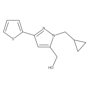 (1-(cyclopropylmethyl)-3-(thiophen-2-yl)-1H-pyrazol-5-yl)methanol Structure