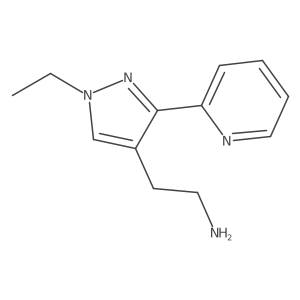 2-(1-ethyl-3-(pyridin-2-yl)-1H-pyrazol-4-yl)ethan-1-amine Structure