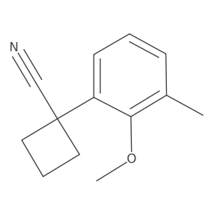 1-(2-Methoxy-3-methylphenyl)cyclobutane-1-carbonitrile结构式