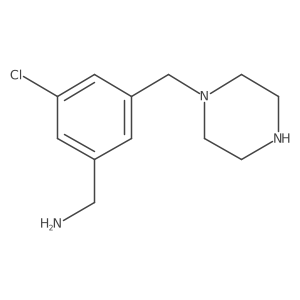 {3-Chloro-5-[(piperazin-1-yl)methyl]phenyl}methanamine结构式