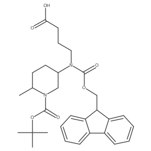 4-({1-[(tert-butoxy)carbonyl]-6-methylpiperidin-3-yl}({[(9H-fluoren-9-yl)methoxy]carbonyl})amino)butanoic acid结构式