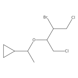 {1-[(3-Bromo-1,4-dichlorobutan-2-yl)oxy]ethyl}cyclopropane Structure
