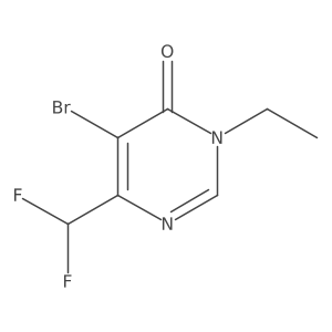 5-Bromo-6-(difluoromethyl)-3-ethyl-3,4-dihydropyrimidin-4-one结构式