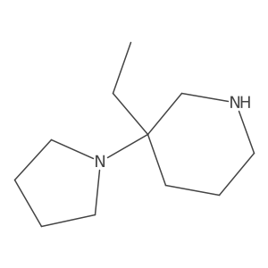 3-Ethyl-3-(pyrrolidin-1-yl)piperidine结构式