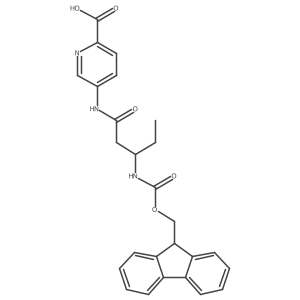5-[(3S)-3-({[(9H-fluoren-9-yl)methoxy]carbonyl}amino)pentanamido]pyridine-2-carboxylic acid Structure