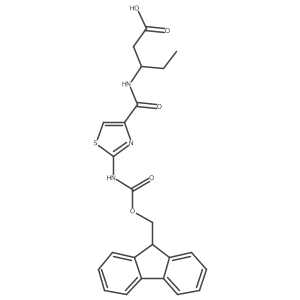 (3S)-3-{[2-({[(9H-fluoren-9-yl)methoxy]carbonyl}amino)-1,3-thiazol-4-yl]formamido}pentanoic acid结构式