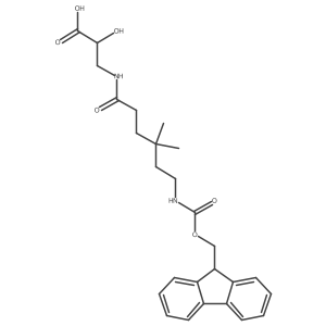(2S)-3-[6-({[(9H-fluoren-9-yl)methoxy]carbonyl}amino)-4,4-dimethylhexanamido]-2-hydroxypropanoic acid结构式