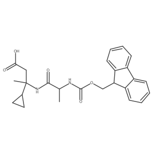 3-cyclopropyl-3-[(2S)-2-({[(9H-fluoren-9-yl)methoxy]carbonyl}amino)propanamido]butanoic acid Structure