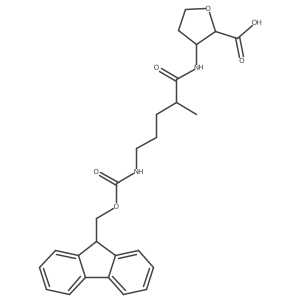 3-[5-({[(9H-fluoren-9-yl)methoxy]carbonyl}amino)-2-methylpentanamido]oxolane-2-carboxylic acid Structure