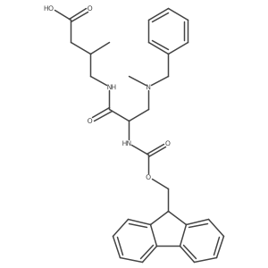 4-{3-[benzyl(methyl)amino]-2-({[(9H-fluoren-9-yl)methoxy]carbonyl}amino)propanamido}-3-methylbutanoic acid结构式