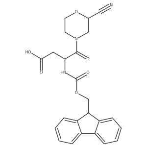 4-(2-cyanomorpholin-4-yl)-3-({[(9H-fluoren-9-yl)methoxy]carbonyl}amino)-4-oxobutanoic acid结构式