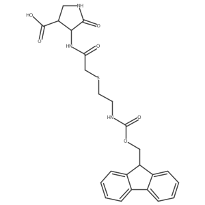 4-(2-{[2-({[(9H-fluoren-9-yl)methoxy]carbonyl}amino)ethyl]sulfanyl}acetamido)-5-oxopyrrolidine-3-carboxylic acid结构式