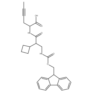 2-[2-cyclobutyl-3-({[(9H-fluoren-9-yl)methoxy]carbonyl}amino)propanamido]hex-4-ynoic acid结构式